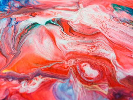 Close Up Colorful Fluid Pouring Abstract Art Acrylic Painting Texture Background
