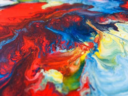 Close Up Colorful Fluid Pouring Abstract Art Acrylic Painting Texture Background