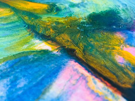 Close Up Colorful Fluid Pouring Abstract Art Acrylic Painting Texture Background