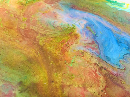 Close Up Colorful Fluid Pouring Abstract Art Acrylic Painting Texture Background