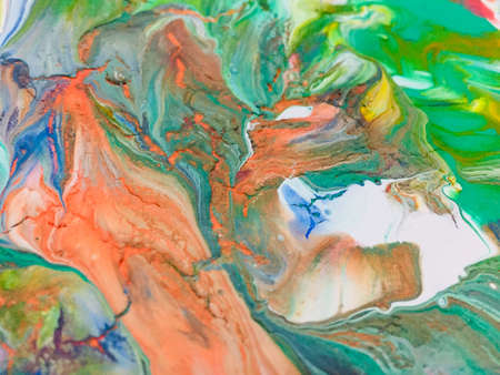 Close Up Colorful Fluid Pouring Abstract Art Acrylic Painting Texture Background