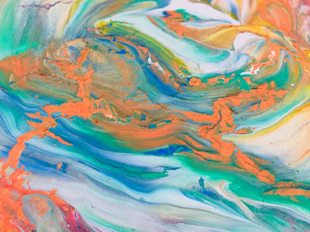 Close Up Colorful Fluid Pouring Abstract Art Acrylic Painting Texture Background