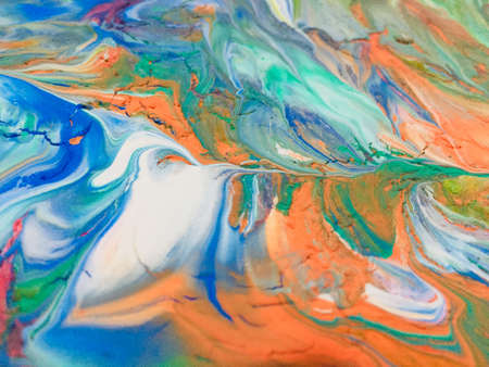Close Up Colorful Fluid Pouring Abstract Art Acrylic Painting Texture Background