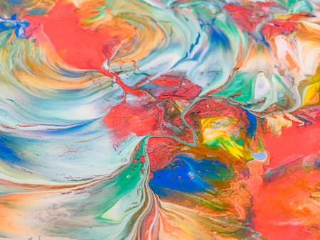 Close Up Colorful Fluid Pouring Abstract Art Acrylic Painting Texture Background