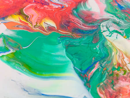 Close Up Colorful Fluid Pouring Abstract Art Acrylic Painting Texture Background