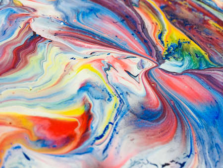 Close Up Colorful Fluid Pouring Abstract Art Acrylic Painting Texture Background