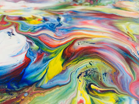 Close Up Colorful Fluid Pouring Abstract Art Acrylic Painting Texture Background