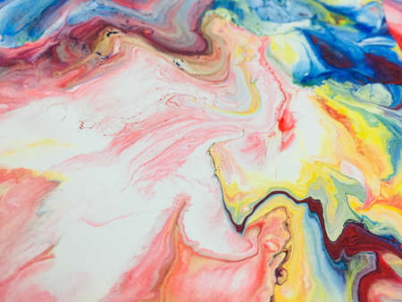 Close Up Colorful Fluid Pouring Abstract Art Acrylic Painting Texture Background