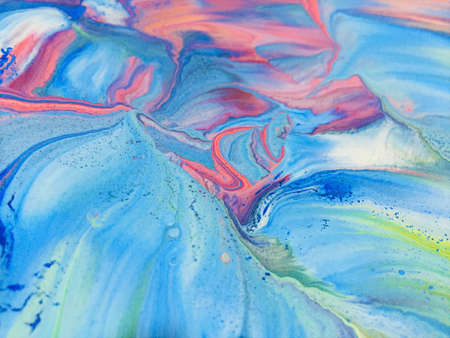 Close Up Colorful Fluid Pouring Abstract Art Acrylic Painting Texture Background