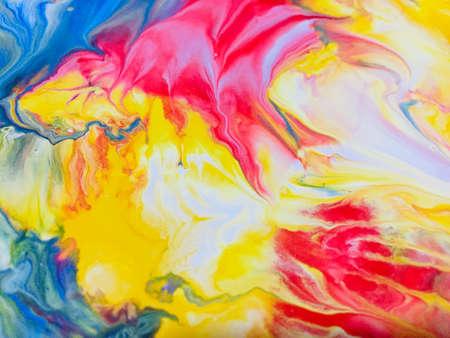 Close Up Colorful Fluid Pouring Abstract Art Acrylic Painting Texture Background