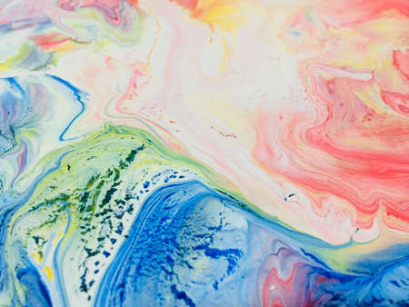 Close Up Colorful Fluid Pouring Abstract Art Acrylic Painting Texture Background