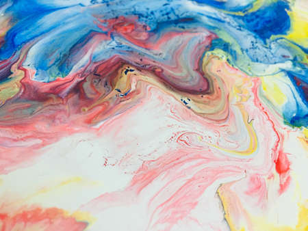 Close Up Colorful Fluid Pouring Abstract Art Acrylic Painting Texture Background