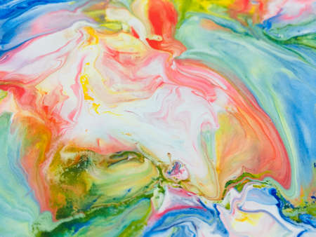 Close Up Colorful Fluid Pouring Abstract Art Acrylic Painting Texture Background