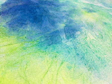 Close Up Colorful Blue White Green Fluid Pouring Abstract Art Acrylic Painting Texture Backgroundの写真素材