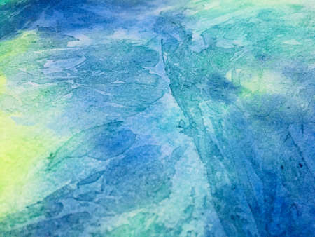 Close Up Colorful Blue White Green Fluid Pouring Abstract Art Acrylic Painting Texture Background