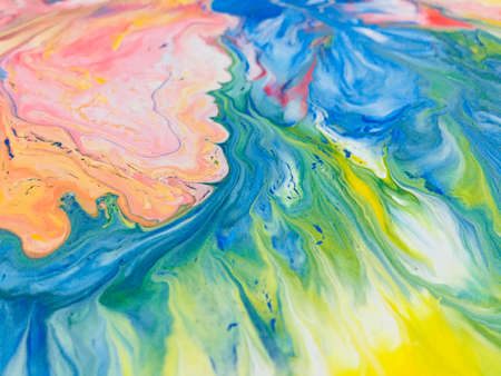 Close Up Colorful Fluid Pouring Abstract Art Acrylic Painting Texture Background