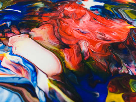 Close Up Colorful Fluid Pouring Abstract Art Acrylic Painting Texture Background