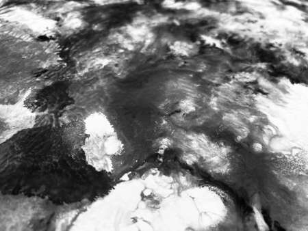 Close Up Black and White Colors Fluid Pouring Abstract Art Acrylic Painting Texture Background