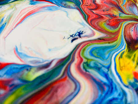 Close Up Colorful Fluid Pouring Abstract Art Acrylic Painting Texture Background