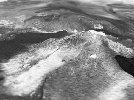 Close Up Black and White Colors Fluid Pouring Abstract Art Acrylic Painting Texture Backgroundの写真素材