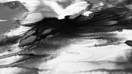 Close Up Black and White Colors Fluid Pouring Abstract Art Acrylic Painting Texture Backgroundの写真素材