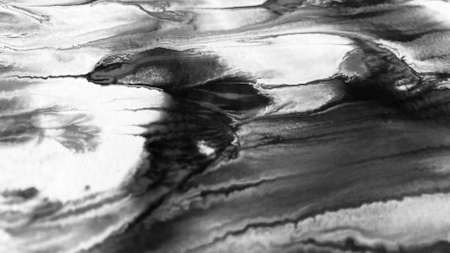Close Up Black and White Colors Fluid Pouring Abstract Art Acrylic Painting Texture Backgroundの写真素材