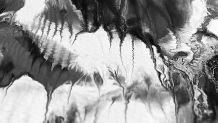 Close Up Black and White Colors Fluid Pouring Abstract Art Acrylic Painting Texture Background