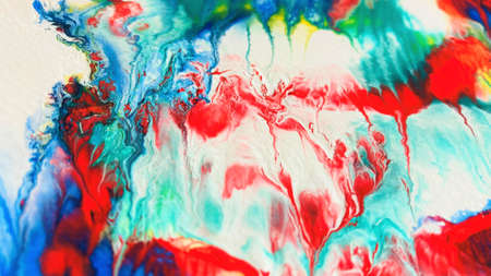 Close Up Colorful Fluid Pouring Abstract Art Acrylic Painting Texture Background