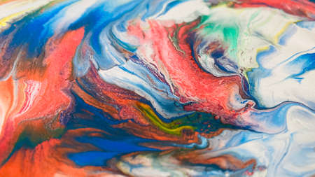 Close Up Colorful Fluid Pouring Abstract Art Acrylic Painting Texture Background
