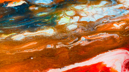 Close Up Colorful Fluid Pouring Abstract Art Acrylic Painting Texture Background