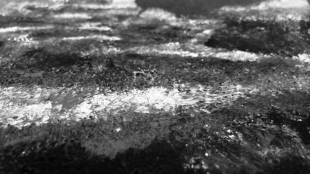 Close Up Black and White Colors Fluid Pouring Abstract Art Acrylic Painting Texture Backgroundの写真素材