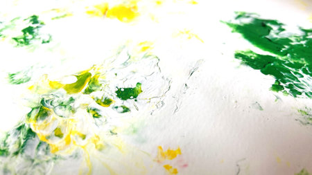 Close Up Colorful Fluid Pouring Abstract Art Acrylic Painting Texture Backgroundの写真素材