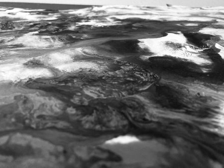 Close Up Black and White Colors Fluid Pouring Abstract Art Acrylic Painting Texture Background