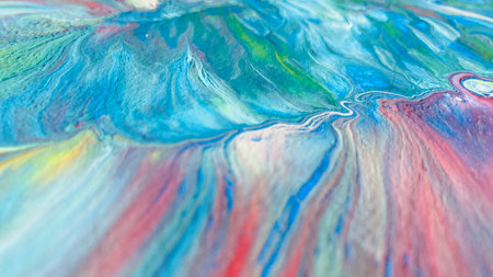 Close Up Colorful Fluid Pouring Abstract Art Acrylic Painting Texture Background