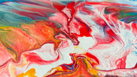 Close Up Colorful Fluid Pouring Abstract Art Acrylic Painting Texture Background