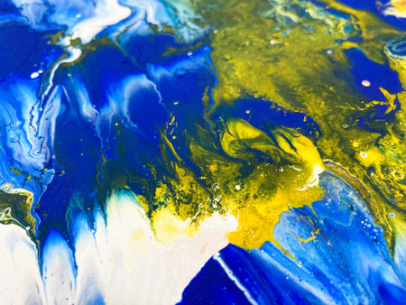 Close Up Colorful Fluid Pouring Abstract Art Acrylic Painting Texture Background