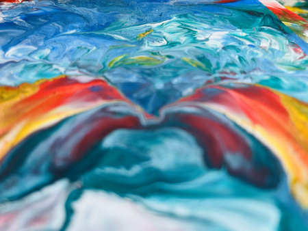 Close Up Colorful Fluid Pouring Abstract Art Acrylic Painting Texture Background