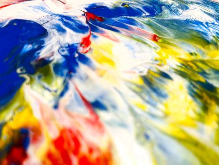 Close Up Colorful Fluid Pouring Abstract Art Acrylic Painting Texture Background