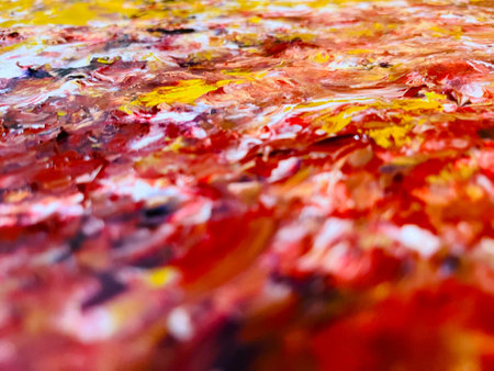 Close Up Colorful Fluid Pouring Abstract Art Acrylic Painting Texture Backgroundの写真素材