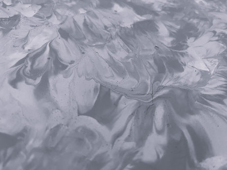 Close Up Black and White Colors Fluid Pouring Abstract Art Acrylic Painting Texture Background