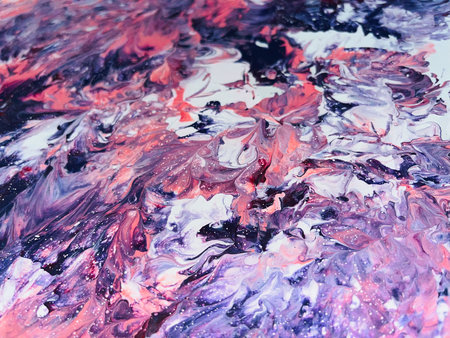 Close Up Colorful Fluid Pouring Abstract Art Acrylic Painting Texture Background