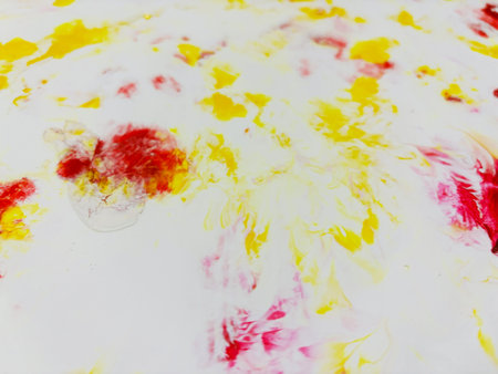 Close Up Colorful Fluid Pouring Abstract Art Acrylic Painting Texture Backgroundの写真素材