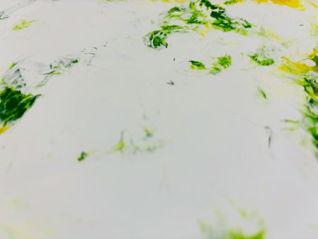 Close Up Colorful Fluid Pouring Abstract Art Acrylic Painting Texture Backgroundの写真素材