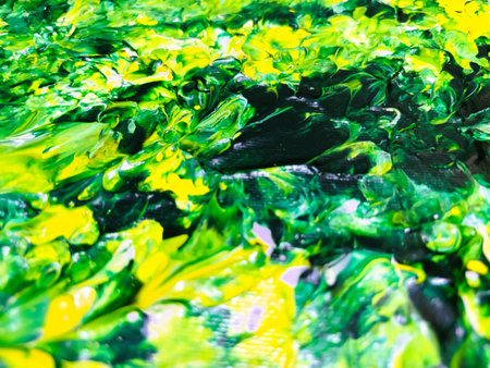 Close Up Colorful Fluid Pouring Abstract Art Acrylic Painting Texture Backgroundの写真素材