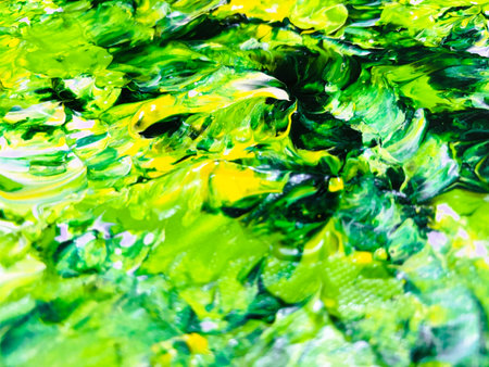 Close Up Colorful Fluid Pouring Abstract Art Acrylic Painting Texture Backgroundの写真素材