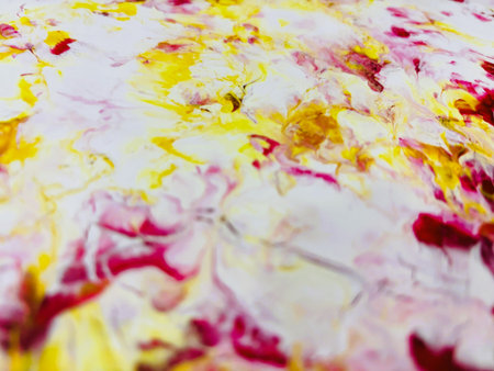 Close Up Colorful Fluid Pouring Abstract Art Acrylic Painting Texture Background