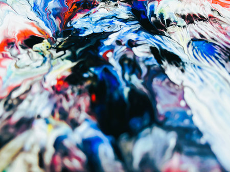 Close Up Colorful Fluid Pouring Abstract Art Acrylic Painting Texture Background