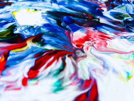 Close Up Colorful Fluid Pouring Abstract Art Acrylic Painting Texture Background