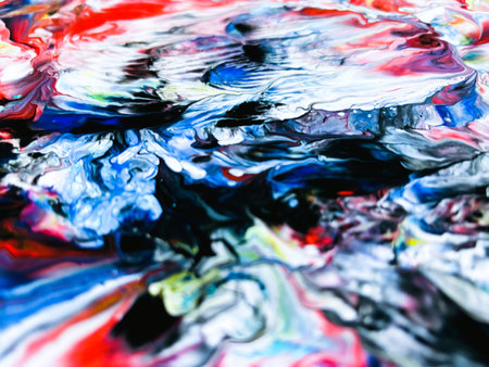 Close Up Colorful Fluid Pouring Abstract Art Acrylic Painting Texture Background