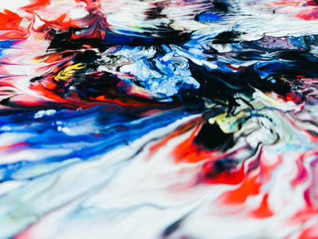 Close Up Colorful Fluid Pouring Abstract Art Acrylic Painting Texture Background